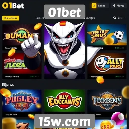 Diversidade de jogos disponíveis na plataforma 01bet