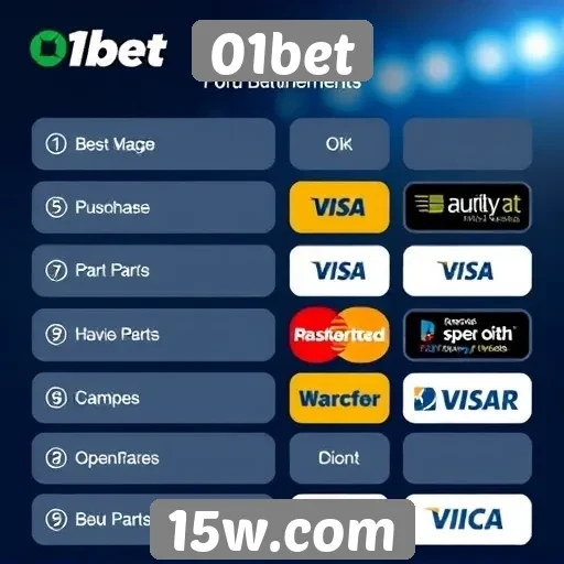 Métodos de pagamento disponíveis no 01bet